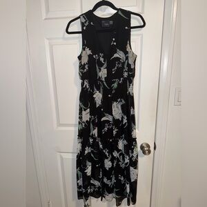 Just...Taylor Black and White Floral Maxi Dress